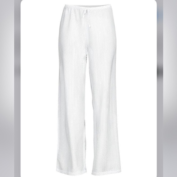 CALVIN KLEIN Women's Wide-Leg Beach Cover-Up Pants, Chevron Wide Leg M, L - Picture 4 of 15